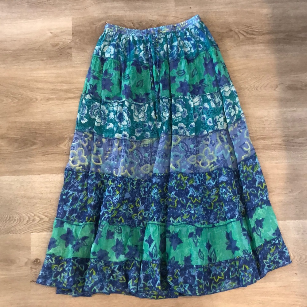 Boho Maxi Batik Floral Skirt